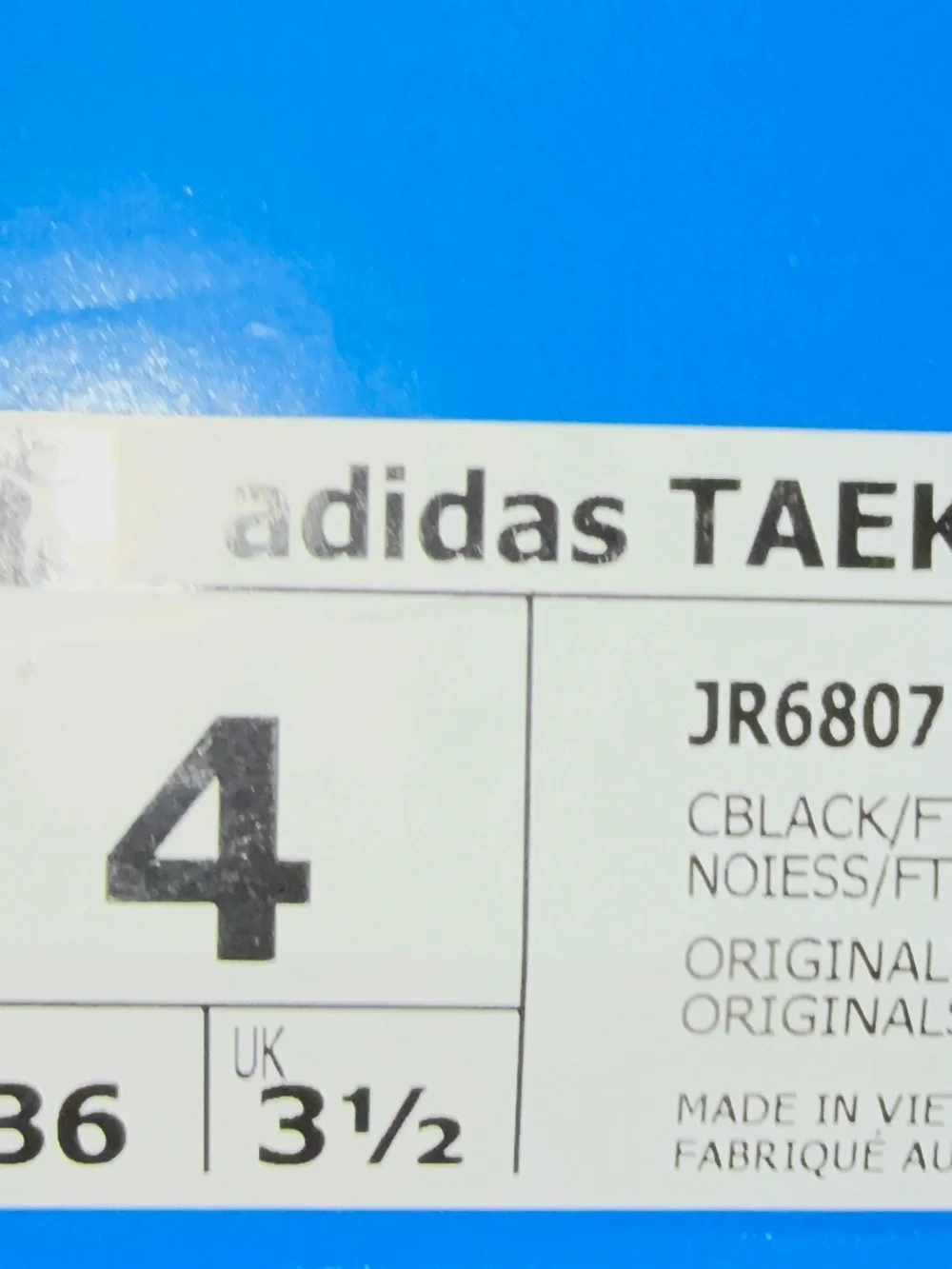 adidas Taekwondo Lace Black White Gum Shoes US 4 NEW